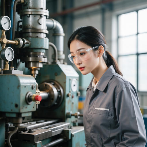 三十岁左右年轻女性工程师头像，戴眼镜，穿职业装，背景白色，专业工程技术人员